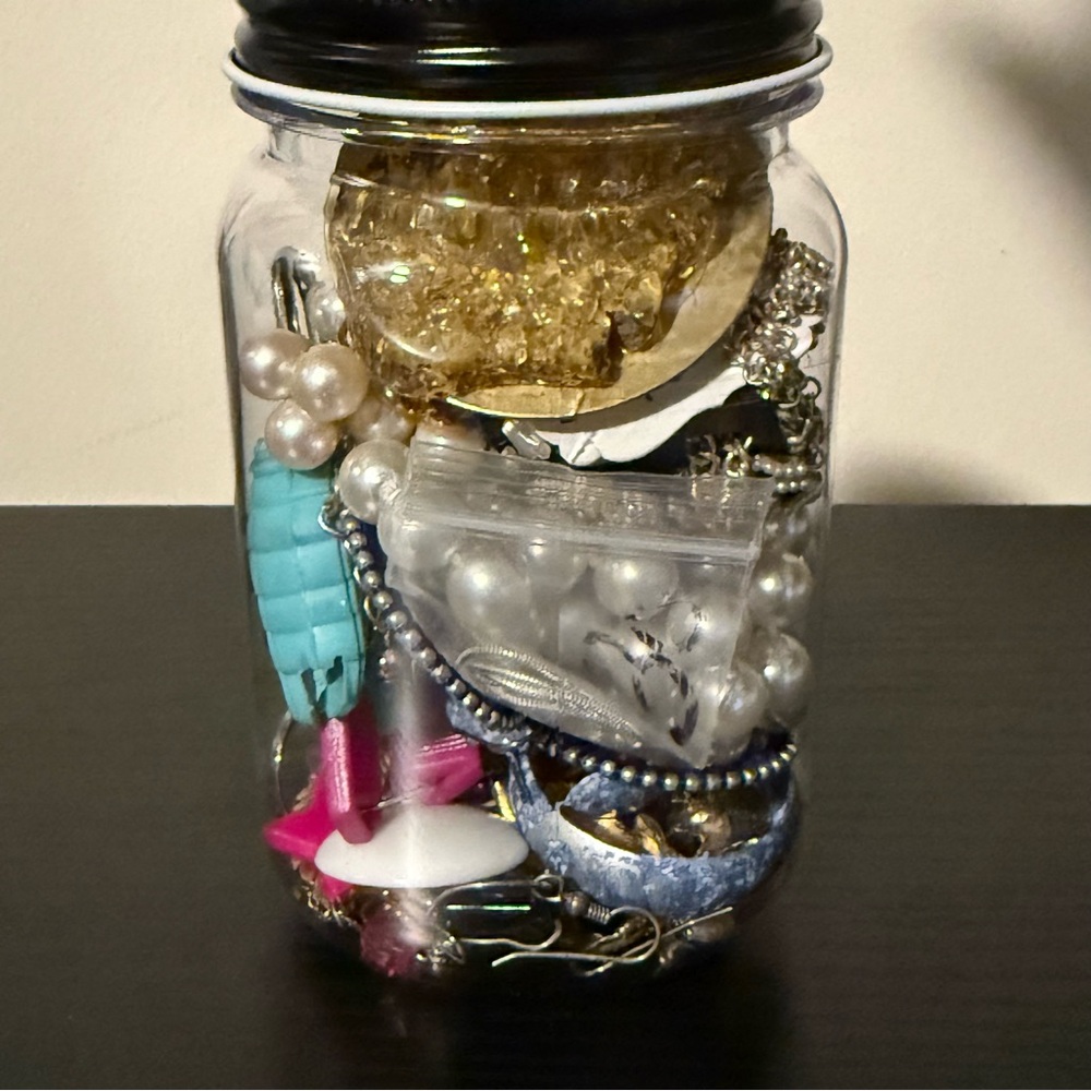 Small Jar of Semi Mystery Jewelry